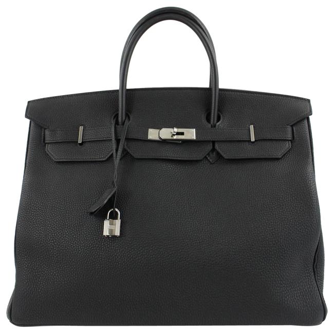 Hermes Birkin Noir 40 Cm Handbag Black Leather Satchel