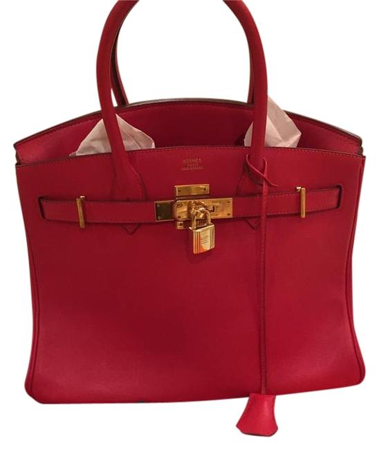 Hermes Birkin Red Leather Tote