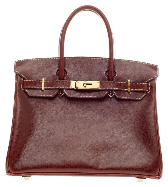 Hermes Birkin Rouge H Grain Lisse with Gold Hardware 30 Red Veau Leather Tote