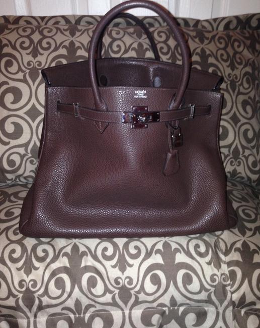Hermes Birkin Togo 35 Cm Dark Brown Leather Shoulder Bag