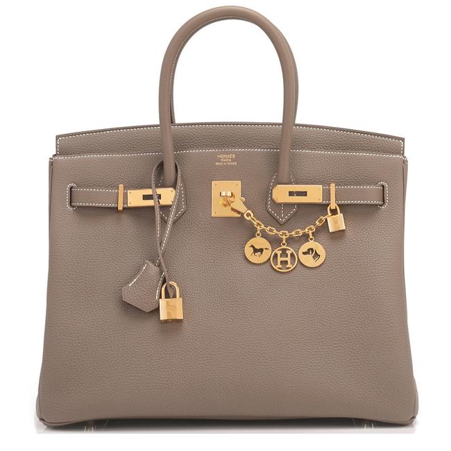 Hermes Birkin Togo 35cm Taupe Gold Hardware C Stamp Etoupe Leather Tote