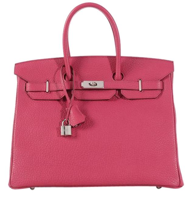 Hermes Birkin Tosca 35 Pink Fjord Leather Satchel