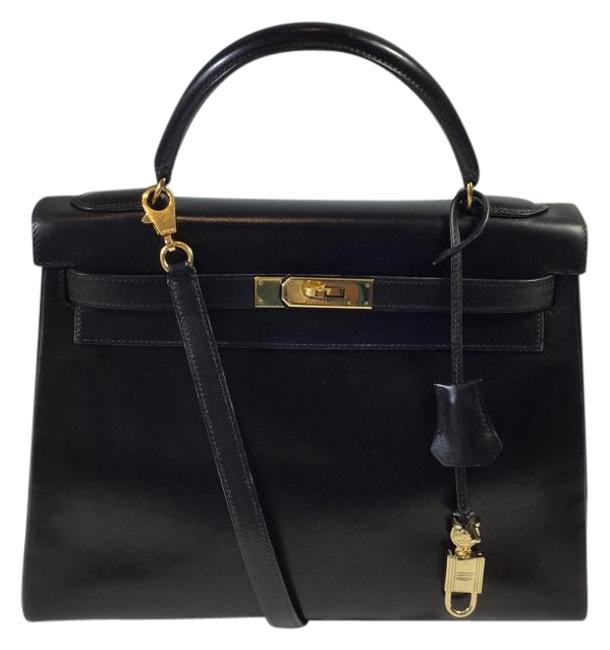 Hermes Black Box Leather Kelly Retourne 28