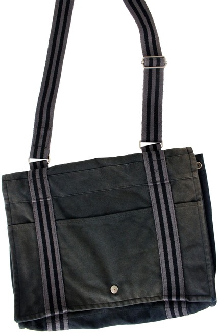 Hermes Black Canvas Shoulder Bag