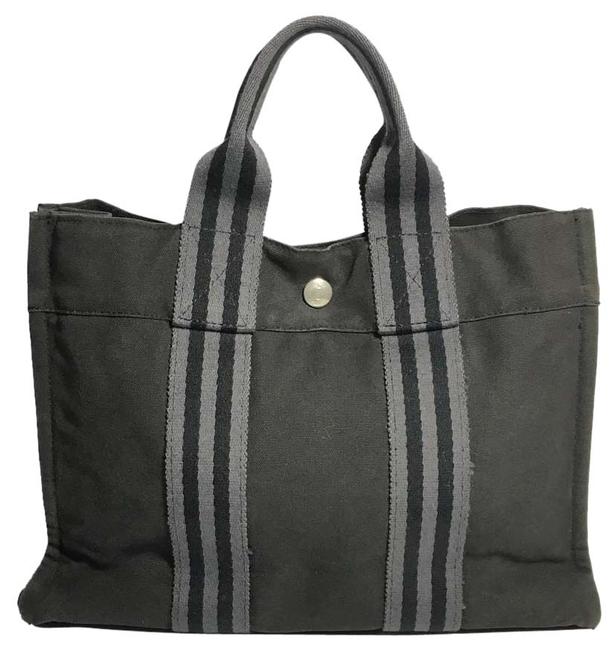 Hermes Bag Black Fabric Tote