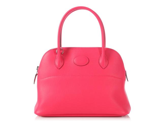 Hermes Bolide 27 Swift Rose Extreme Pink Leather Satchel