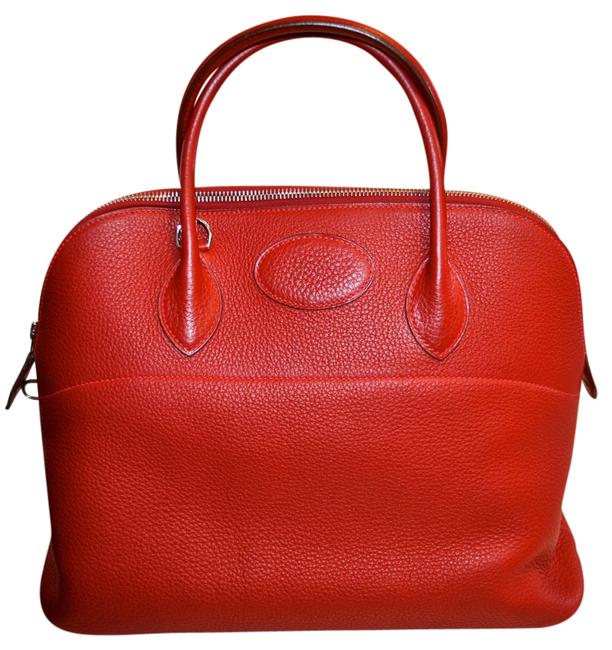 Hermes Bolide 31 Rouge Garrance Taurillon Clemence Leather Satchel