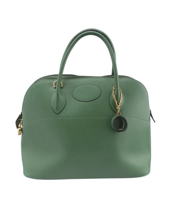 Hermes Bolide 35 Courchevel 159780 Green Leather Satchel