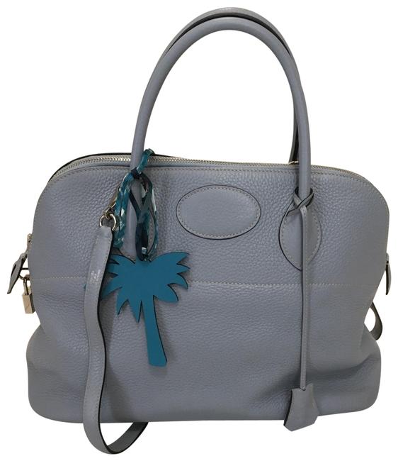 Hermes Bolide 35 Hi Blue Lin Leather Satchel