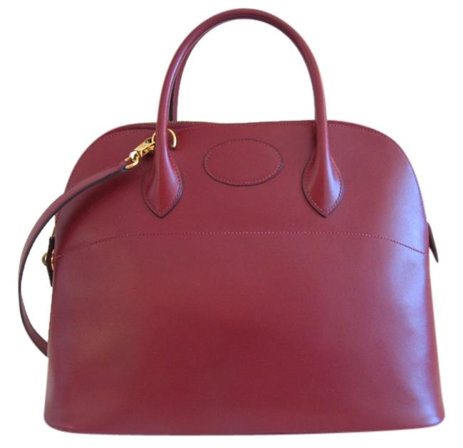 Hermes Bolide 35/37 Rouge H Box Leather Satchel