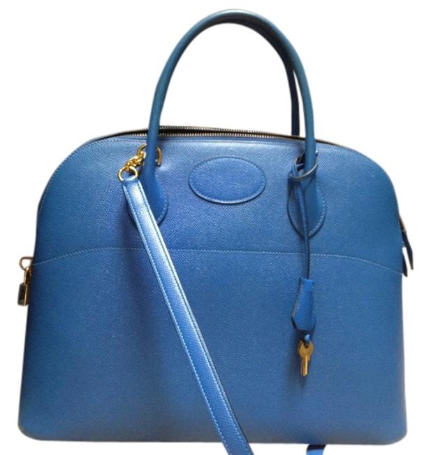 Hermes Bolide 37 Royal Bleu Leather Shoulder Bag