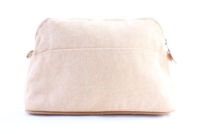 Hermes Cosmetic Pouch Bolide 226073 Orange Canvas Clutch