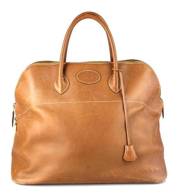 Hermes Bolide De Voyage Camel Leather Weekend/Travel Bag