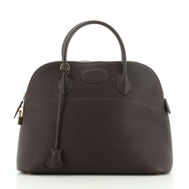 Hermes Bolide Fjord 35 Brown Leather Satchel