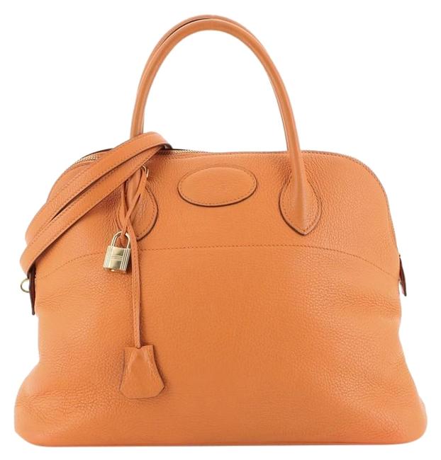Hermes Bolide Handbag Clemence 35 Orange Leather Satchel