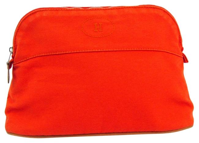 Hermes Bolide Mm Women's Pouch Orange Cotton / Leather Clutch