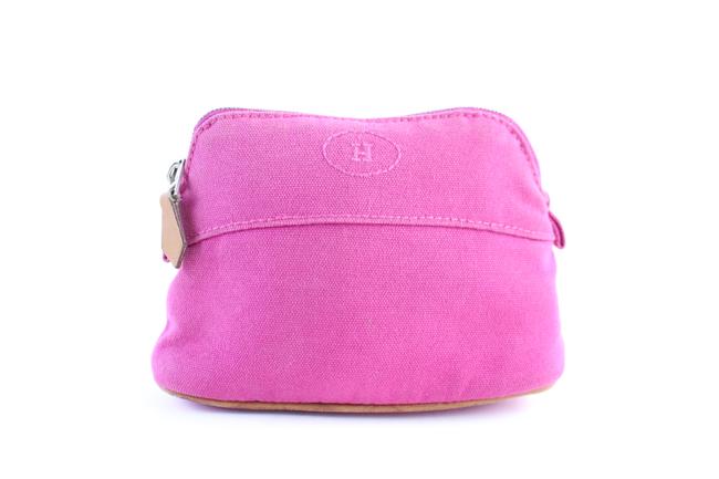 Hermes Bolide Pouch 4hr0328 Pink Canvas Clutch