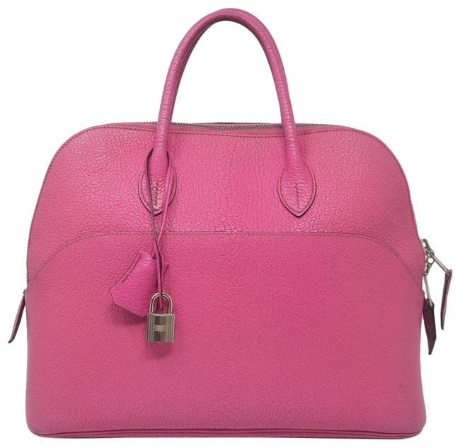 Hermes Bolide Web 1923 Fuschia 31 Pink Leather Shoulder Bag