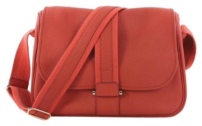 Hermes Messenger Bourlingue Red Clemence Shoulder Bag