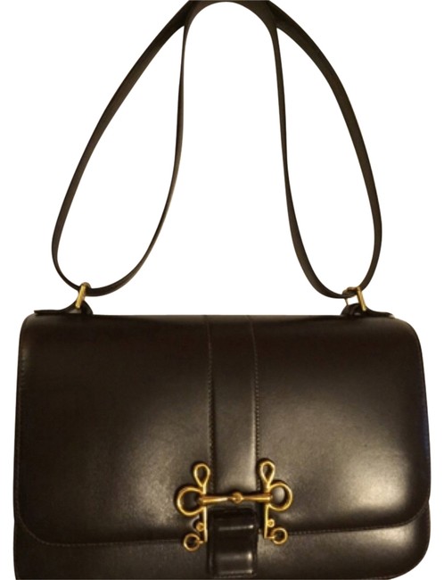 Hermes Shoulder Bag Box Dark Brown Satchel