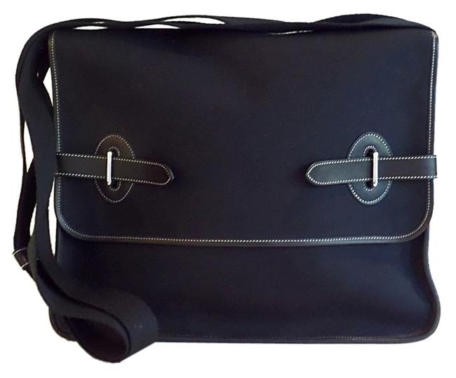 Hermes Messenger Buenaventura Gm Black Canvas Shoulder Bag
