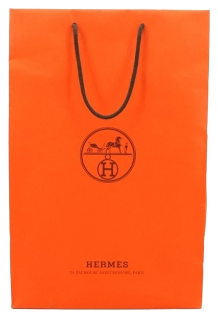 Hermes Burnt Orange Paper Shopping Bag Tote