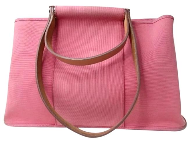 Hermes Cabag Elan Pm Pink Canvas Shoulder Bag