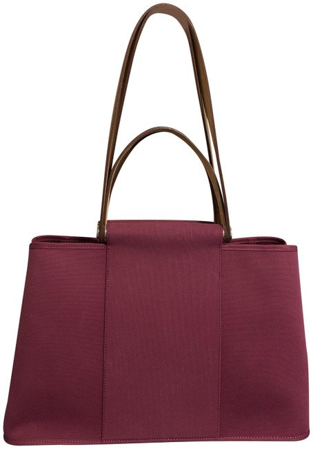 Hermes Cabag Elan Rose/Dark Pink Canvas Shoulder Bag