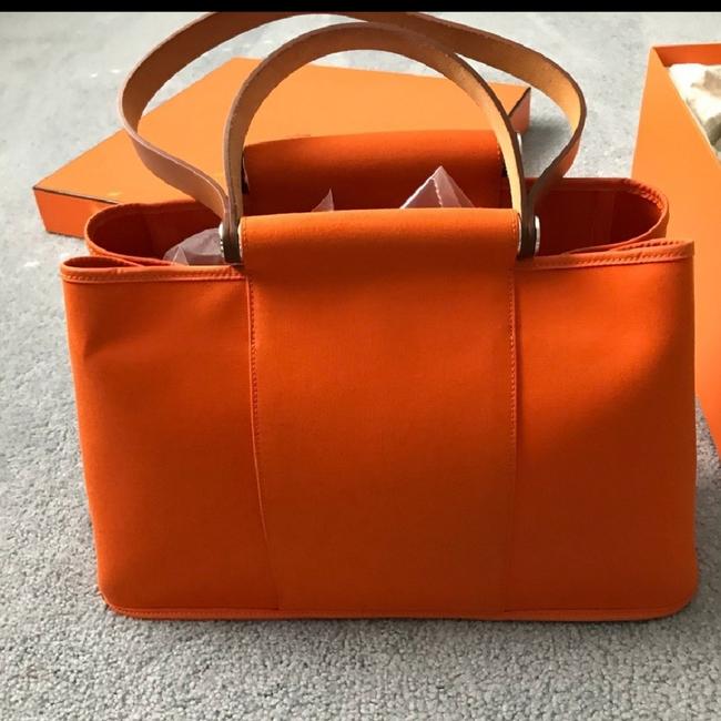 Hermes Cabag Orange Canvas Tote