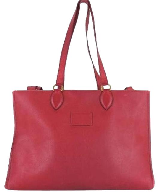 Hermes Bag Cabas 40 209630 Red Leather Tote