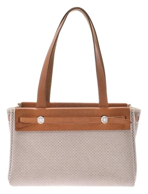 Hermes Herbag Cabas / Black / Brown / Natural / Natural Toile H Tote