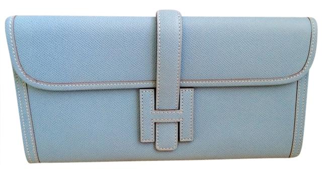 Hermes Jige Candy Blue Clutch