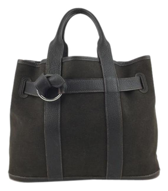 Hermes Canvas/ Brown Canvas/Leather Satchel