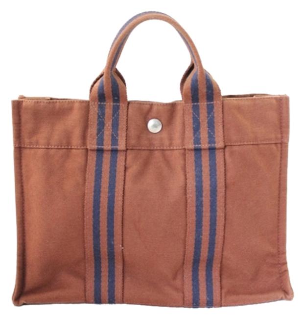 Hermes Canvas Brown Cotton Tote