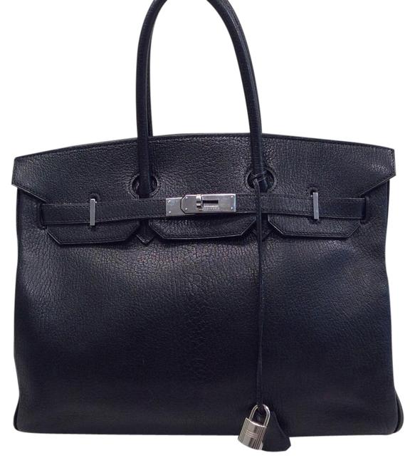 Hermes Cdc Black Leather Satchel