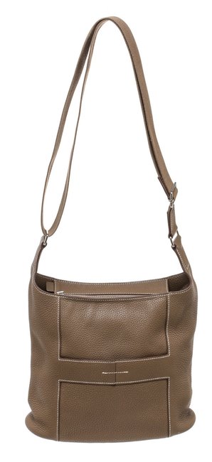 Hermes Clemence Good News Pm Handbag Taupe Leather Messenger Bag