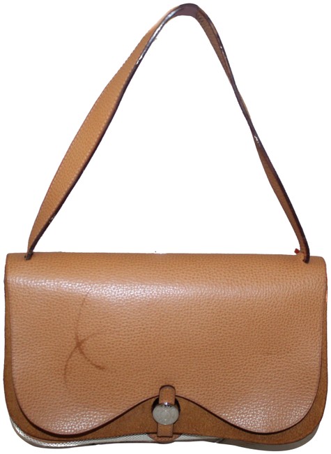 Hermes Colorado Pm Brown Rodeo Leather/Toile Canvas Shoulder Bag