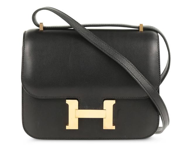 Hermes Constance 18 Noir Black Leather Shoulder Bag