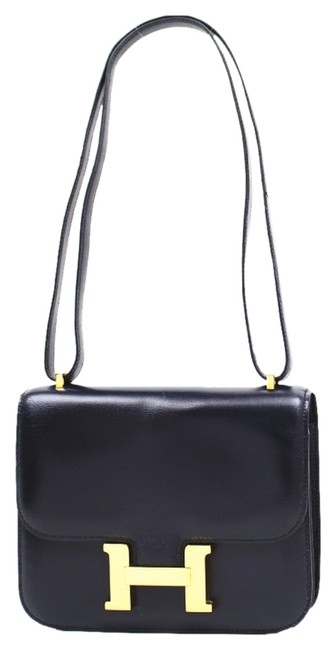 Hermes Constance 18 Vintage Navy Blue Box Calf Cross Body Bag
