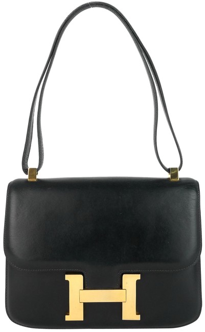 Hermes Constance Box 23 Calf Black Leather Shoulder Bag