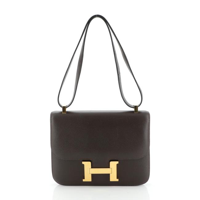 Hermes Constance Courchevel 23 Brown Leather Shoulder Bag