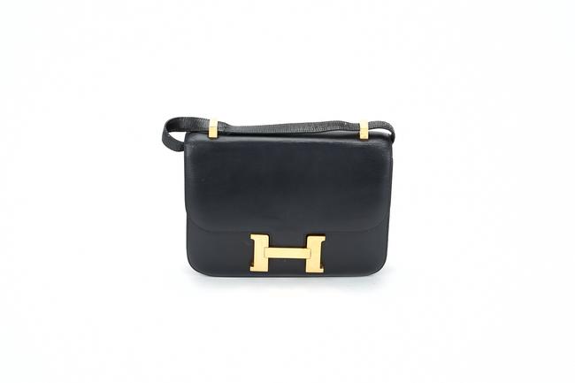 Hermes Constance Box In Calf Black Leather Shoulder Bag