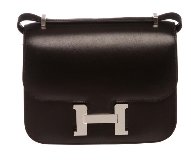 Hermes Constance New Mini 18 Cm Black Evercalf Leather Shoulder Bag
