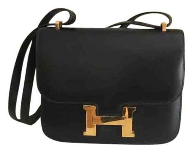 Hermes Constence Black Leather Shoulder Bag