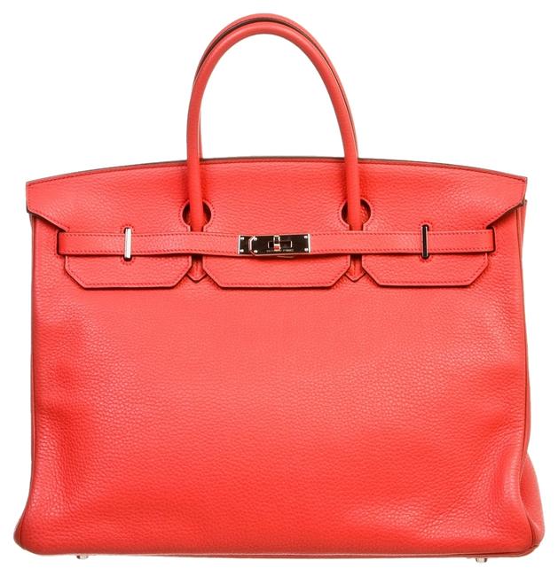 Hermes Coral Clemence Leather Satchel