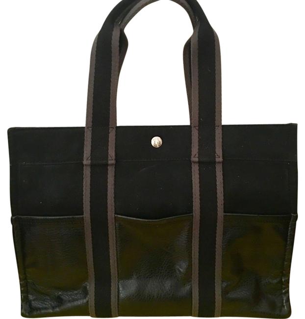 Hermes Cotton and Leather Tote