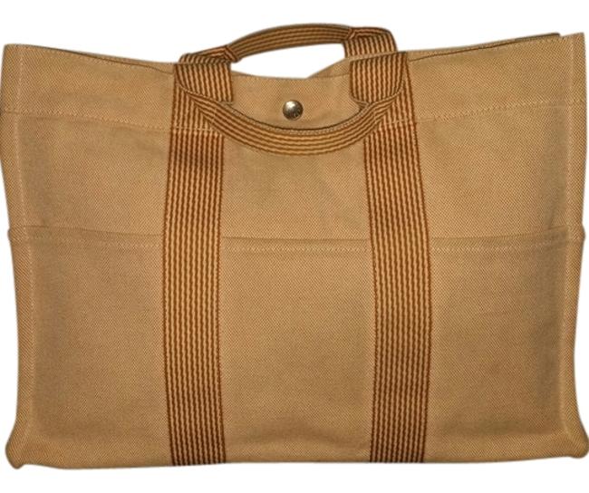 Hermes Cream Rare Light Orange Tote