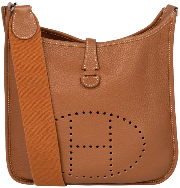 Hermes Crossbody Dark Buff Gen 1 Gold Evelyne Satchel