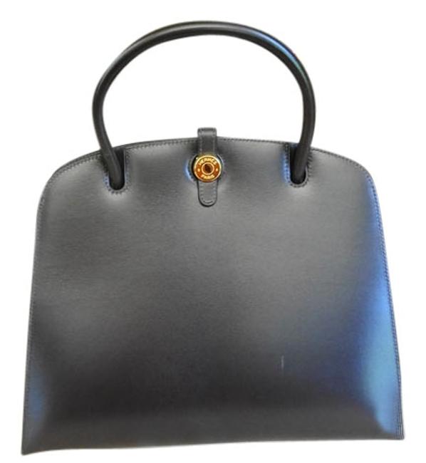 Hermes "Dalvy" Dark Brown Smooth Box Leather Satchel