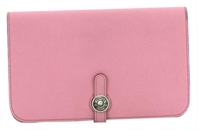 Hermes Dogon Duo Combined Wallet Pink Leather Clutch